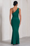 Phantasy Bottle Green Maternity Cowl Neck Maxi Dress