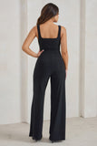 Toni Black Square Neck Sleeveless Jumpsuit