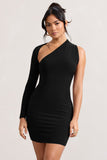 Siren Black One Shoulder Bodycon Mini Dress