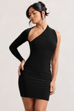 Siren Black One Shoulder Bodycon Mini Dress