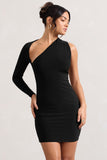 Siren Black One Shoulder Bodycon Mini Dress