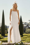 Say Yes White Corset Maxi Dress With Split Feather Skirt