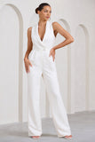 Endure Tall White Tailored Sleeveless Wide-Leg Jumpsuit