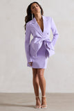 Prized Lilac Tailored Blazer Dress With Bow