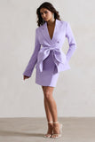 Prized Lilac Tailored Blazer Dress With Bow