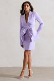 Prized Lilac Tailored Blazer Dress With Bow