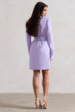 Prized Lilac Tailored Blazer Dress With Bow