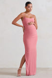 Aurelia Pink Maternity Cami Maxi Dress With Split