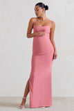 Aurelia Pink Maternity Cami Maxi Dress With Split