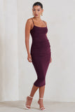 Raquel Plum Maternity Cami Midi Dress With Split