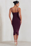 Raquel Plum Maternity Cami Midi Dress With Split