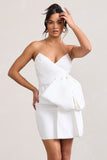 Winner White Bandeau Mini Dress With Oversized Bow