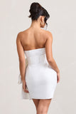 Winner White Bandeau Mini Dress With Oversized Bow