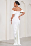 Carmen White Bardot Maternity Maxi Dress