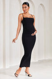 Azalea Black Strappy Square-Neck Maternity Maxi Dress