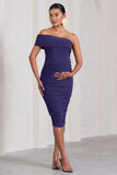 Remember Me Purple Maternity One Shoulder Midi Dress