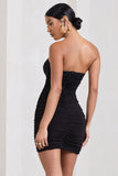 Treasure Black Strapless Sweetheart Mini Dress With Ruffle