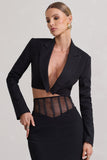 Interrupted Black Tailored Cropped Blazer