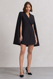 Suri Black Tailored Cape Blazer Dress