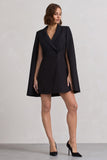 Suri Black Tailored Cape Blazer Dress