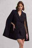 Suri Black Tailored Cape Blazer Dress