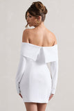 Tara White Bardot Tailored Blazer Dress
