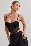 Imagination Black Lace Structured Corset Top