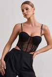 Imagination Black Lace Structured Corset Top