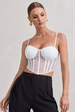 Imagination White Lace Structured Corset Top