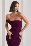 Eviana Plum Bodycon Sleeveless Twist Midi Dress