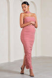 Truly Blush Pink Ruched Maternity Maxi Dress With Halter Collar