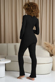 Fia Black High-Neck Slim-Leg Maternity Jumpsuit