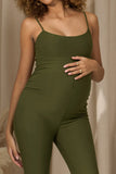 Kim Moss Green Strappy Skinny-Leg Maternity Unitard