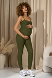 Kim Moss Green Strappy Skinny-Leg Maternity Unitard
