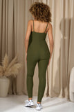 Kim Moss Green Strappy Skinny-Leg Maternity Unitard