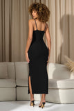 Oakley Black Strappy Square-Neck Split Maternity Maxi Dress