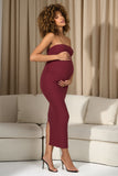 Bowie Vintage Berry Strapless Maternity Maxi Dress