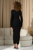 Saffron Black Bodycon Sweetheart Maternity Maxi Dress