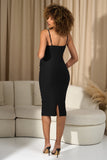 Shiloh Black Strappy Split Maternity Midi Dress