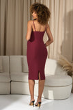 Shiloh Berry Strappy Split Maternity Midi Dress