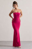 Ceremony Hot Pink Bandeau Fishtail Maxi Dress