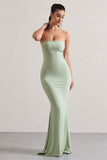 Ceremony Pale Green Bandeau Maxi Dress