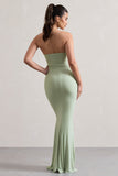 Ceremony Pale Green Bandeau Maxi Dress
