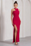 Nalani Red Sleeveless Cut-Out Split Maxi Dress
