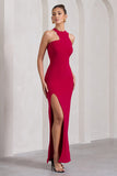 Nalani Red Sleeveless Cut-Out Split Maxi Dress