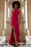 Nalani Red Sleeveless Cut-Out Split Maxi Dress