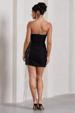 Upon A Star Black Bandeau Diamante Fringe Mini Dress
