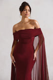 Carlotta Berry Bardot Maxi Dress With Chiffon Cape