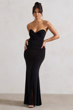Reign Black Corset Wrap Maxi Dress With Cape