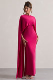 Padma Pink Draped Maxi Dress With Cape Sleeves
